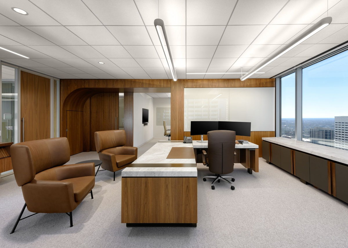 A private office with seating for confidential conversations